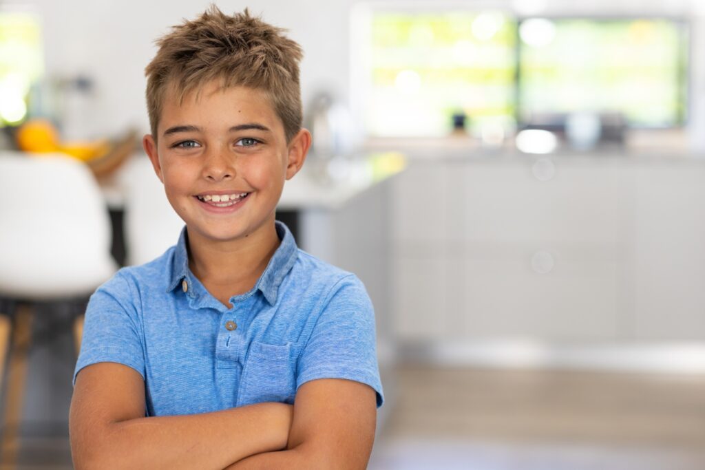 Young boy smiling